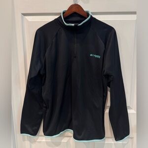 Columbia PFG 1/4 Zip Pullover Men's Sz M Black Performance Fishing Gear Stretch